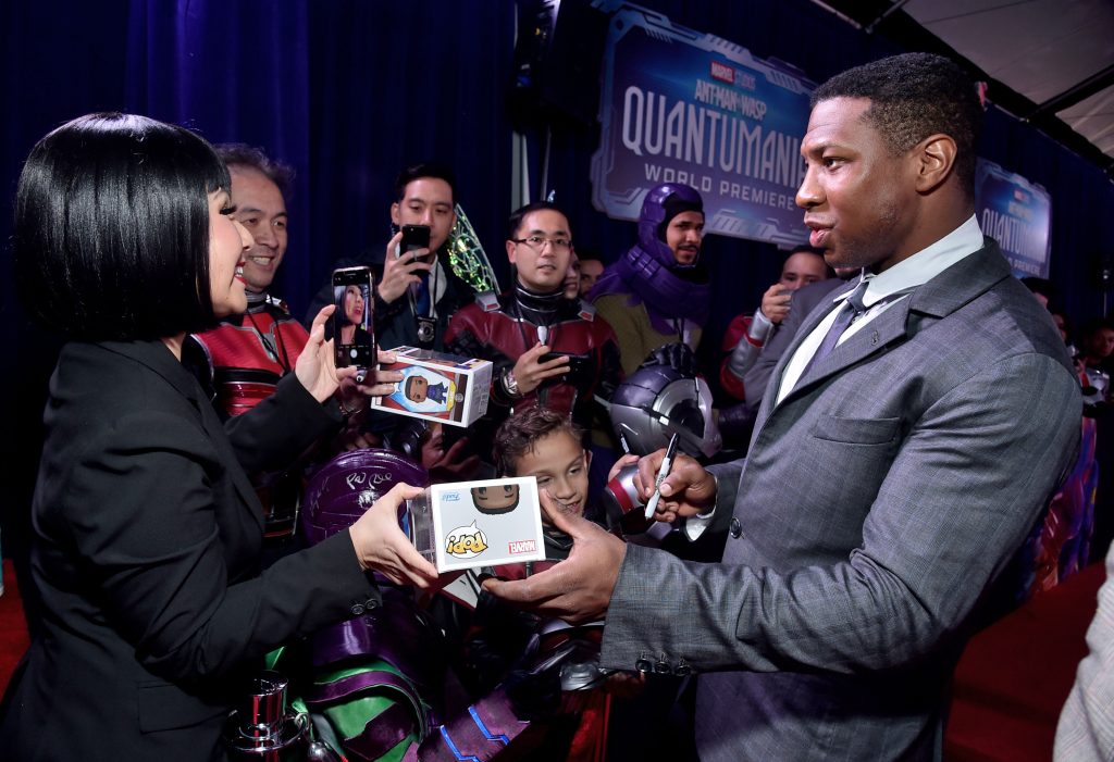 LOS ANGELES, CALIFORNIA - FEBRUARY 06: Jonathan Majors attends the Ant-Man and The Wasp Quantumania world premiere at Regency Village Theatre in Westwood, California on February 06, 2023. (Photo by Alberto E. Rodriguez/Getty Images for Disney)