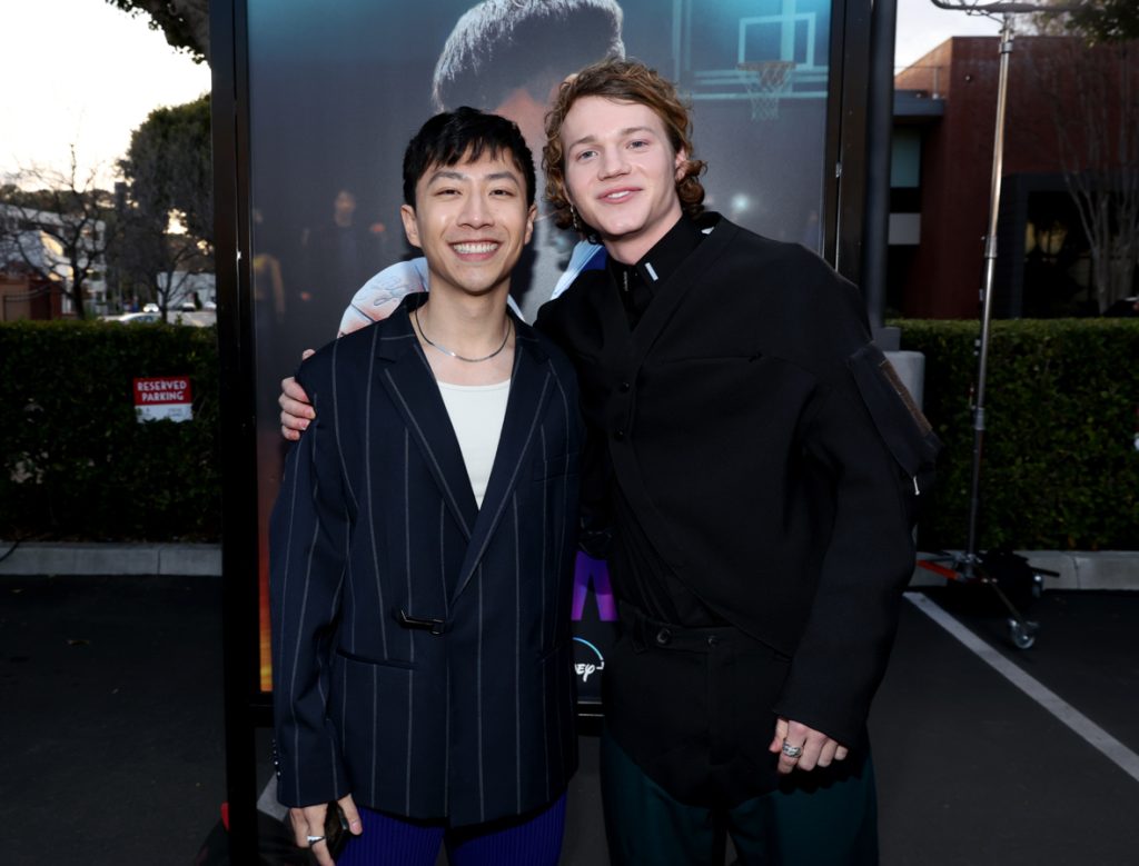 BURBANK, CALIFORNIA - MARCH 06: (L-R) Bloom Li and Chase Liefeld attend the Launch &amp; Screening Event for Disney's “Chang Can Dunk” at Walt Disney Studios in Hollywood, California on March 06, 2023. (Photo by Rich Polk/Getty Images for Disney)