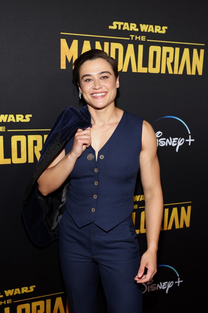 LOS ANGELES, CALIFORNIA - FEBRUARY 28: Katy M. O'Brian attends the Mandalorian special launch event at El Capitan Theatre in Hollywood, California on February 28, 2023. (Photo by Jesse Grant/Getty Images for Disney)