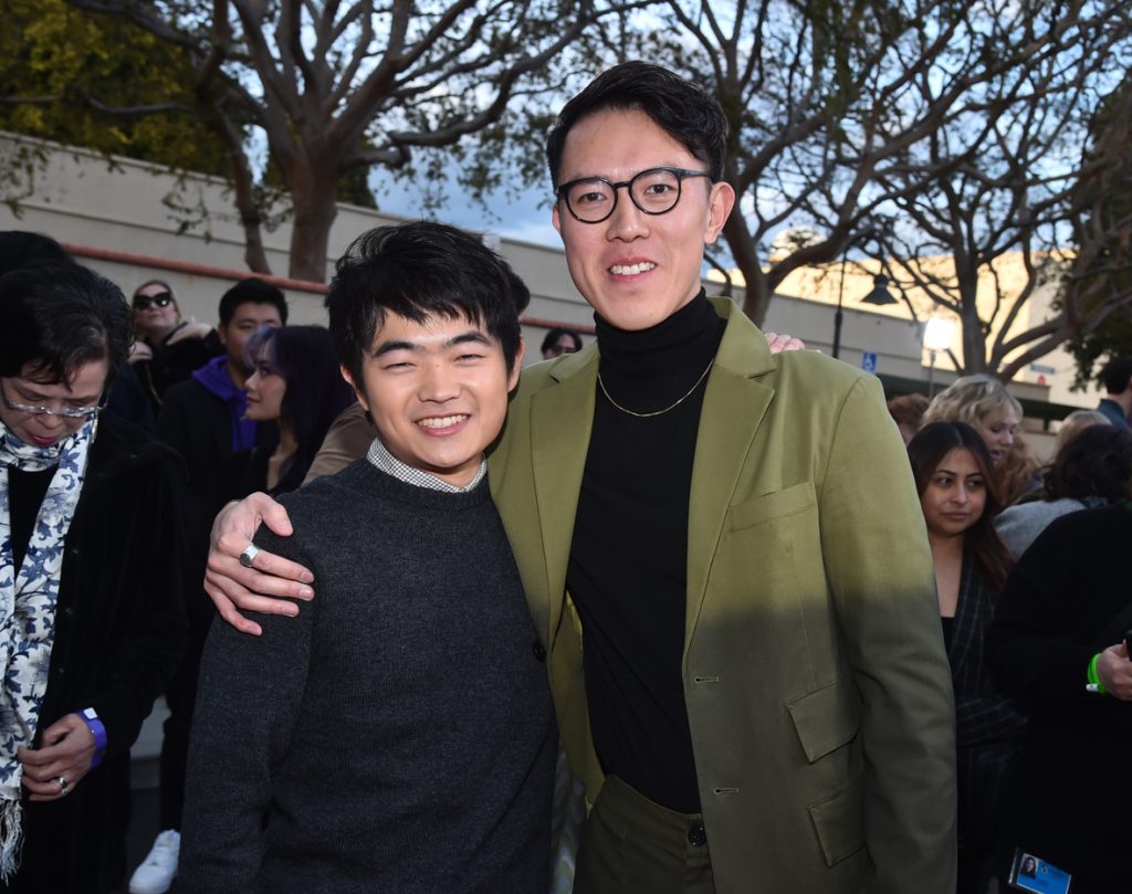 BURBANK, CALIFORNIA - MARCH 06: (L-R) Ben Wang and Jingyi Shao attend the Launch &amp; Screening Event for Disney's “Chang Can Dunk” at Walt Disney Studios in Hollywood, California on March 06, 2023. (Photo by Alberto E. Rodriguez/Getty Images for Disney)