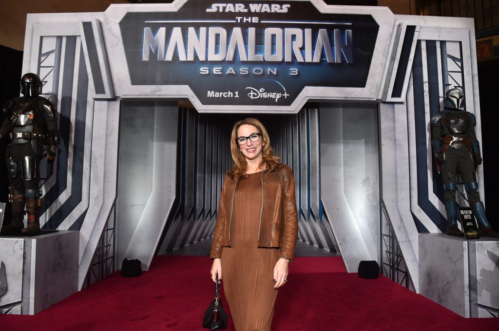 LOS ANGELES, CALIFORNIA - FEBRUARY 28: Sarah Finn attends the Mandalorian special launch event at El Capitan Theatre in Hollywood, California on February 28, 2023. (Photo by Alberto E. Rodriguez/Getty Images for Disney)