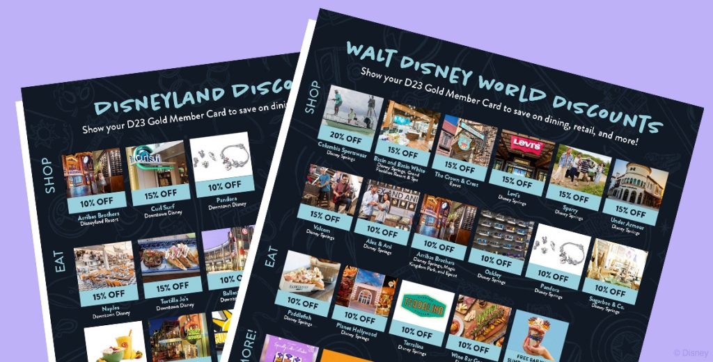 DOWNLOADABLE: Every Discount for D23 Gold Members at Disneyland and Walt Disney World