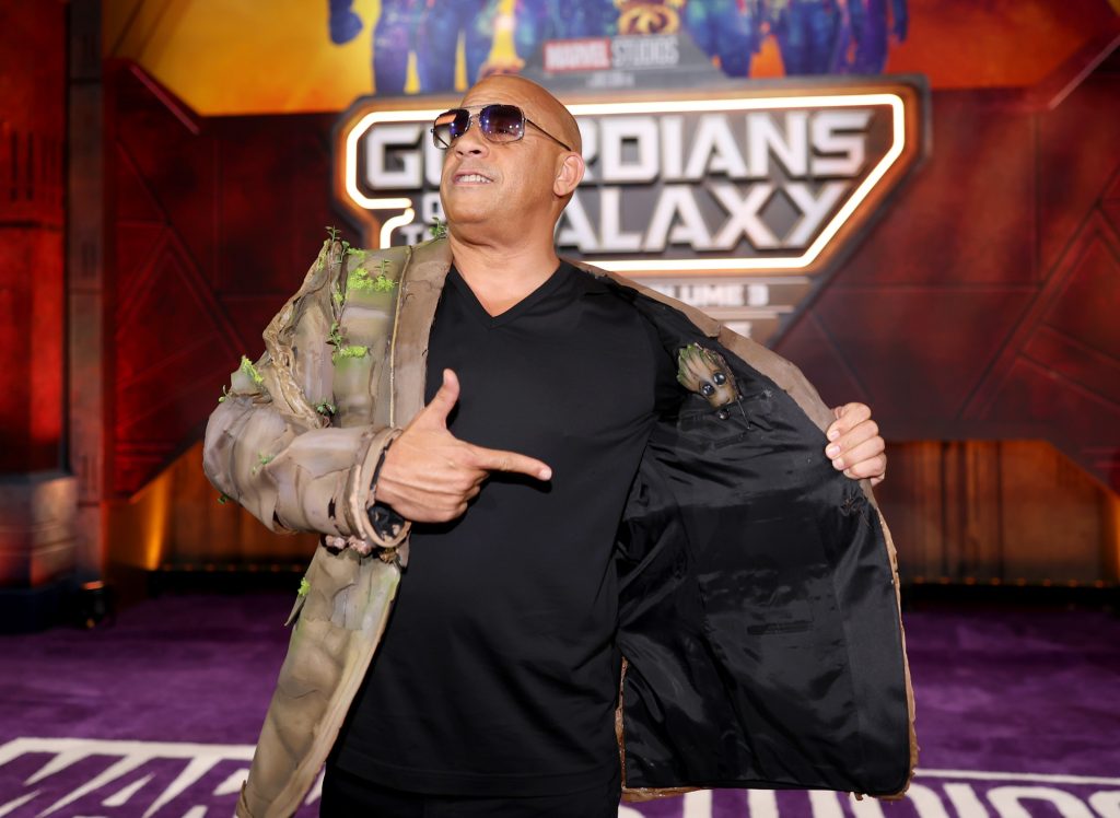 HOLLYWOOD, CALIFORNIA - APRIL 27: Vin Diesel attends the Guardians of the Galaxy Vol. 3 World Premiere at the Dolby Theatre in Hollywood, California on April 27, 2023. (Photo by Rich Polk/Getty Images for Disney)