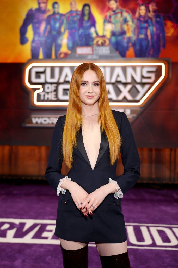 HOLLYWOOD, CALIFORNIA - APRIL 27: Karen Gillan attends the Guardians of the Galaxy Vol. 3 World Premiere at the Dolby Theatre in Hollywood, California on April 27, 2023. (Photo by Rich Polk/Getty Images for Disney)