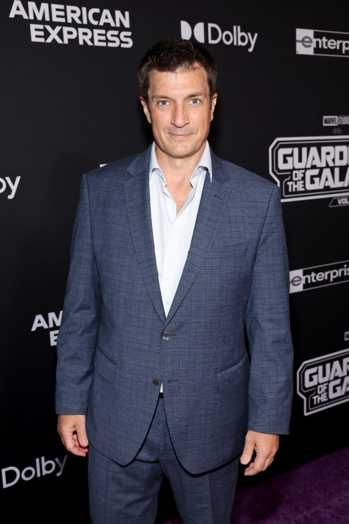 HOLLYWOOD, CALIFORNIA - APRIL 27: Nathan Fillion attends the Guardians of the Galaxy Vol. 3 World Premiere at the Dolby Theatre in Hollywood, California on April 27, 2023. (Photo by Jesse Grant/Getty Images for Disney)