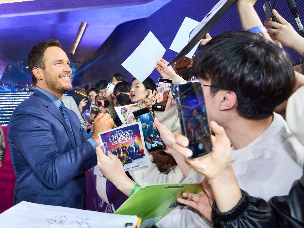 Chris Pratt attends the Seoul Fan Event for Marvel Studios' GUARDIANS OF THE GALAXY VOL. 3 in Seoul, South Korea on April 19, 2023. Photo by Ho Chang.