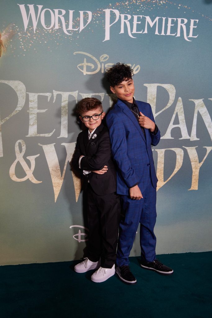 Sebastian Billingsley-Rodriguez and Felix de Sousa attend the Peter Pan and Wendy World Premiere on April 20, 2023 in London, England. (Photo by StillMoving.net for Disney)