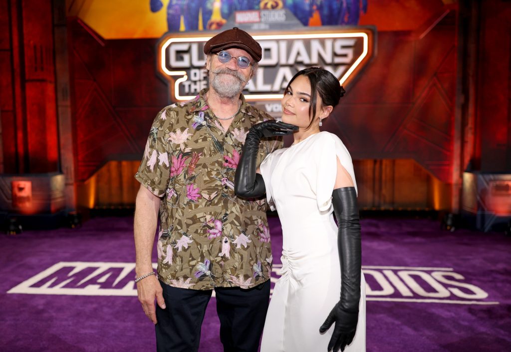 HOLLYWOOD, CALIFORNIA - APRIL 27: (L-R) Michael Rooker and Ariana Greenblatt attend the Guardians of the Galaxy Vol. 3 World Premiere at the Dolby Theatre in Hollywood, California on April 27, 2023. (Photo by Rich Polk/Getty Images for Disney)