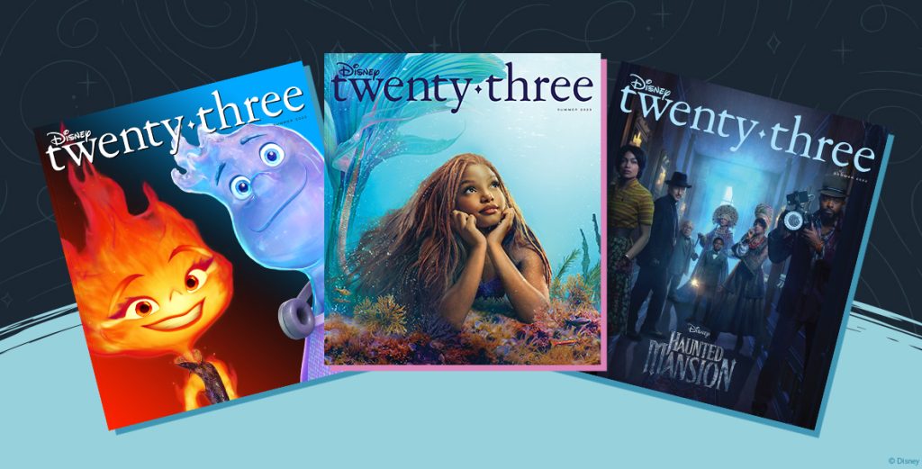The Little Mermaid, Elemental, and Haunted Mansion Grace the Cover of the Summer Issue of Disney Twenty-Three