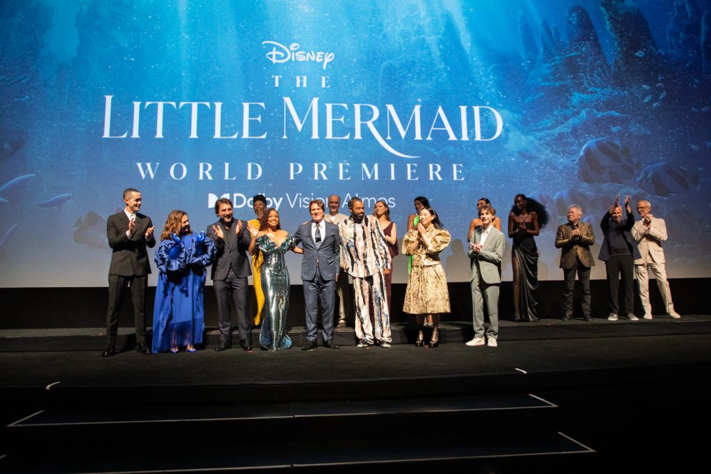 Jonah Hauer-King, Melissa McCarthy, Javier Bardem, Noma Dumezweni, Halle Bailey, Ron Marshall, Art Malik, Daveed Diggs, Jessica Alexander, Awkwafina, Simone Ahsley, Jacob Tremblay, Lorena Andrea, Sienna King, Alan Menken, Marc Platt and John DeLuca attend the World Premiere of Disney's "The Little Mermaid" at the Dolby Theatre in Hollywood, CA on Monday, May 8, 2023 (photo: Alex J. Berliner/ABImages)