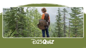Percy Jackson stands with his back to the viewer, slightly looking over his left shoulder. He is holding a bronze shield in his left hand. In the distance is a thick forest of pine trees