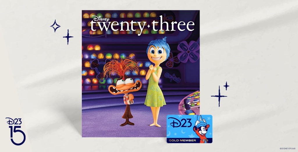 Summer with D23: Exclusive Events, Offers, and Inside Out 2 on the cover of Disney twenty-three