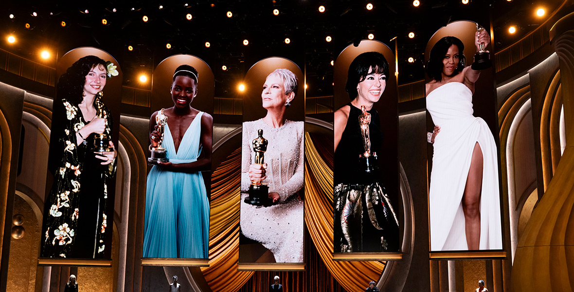 Mary Steenburgen, Lupita Nyong'o, Jamie Lee Curtis, Rita Moreno, and Regina King at The Oscars