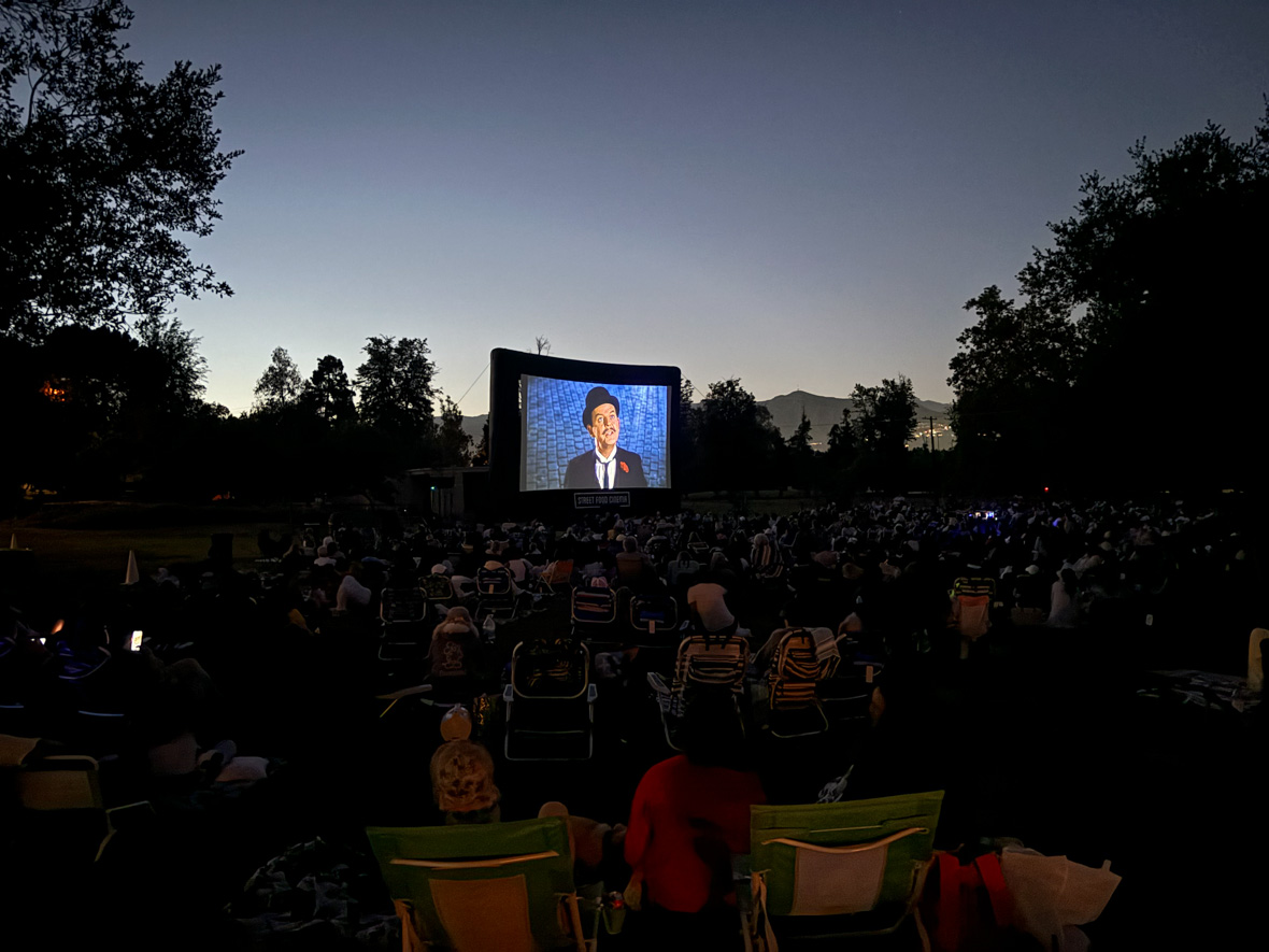 At D23’s recent 60th anniversary screening of Mary Poppins, Mr. Banks (Disney Legend David Tomlinson) appears on the movie screen as fans watch.