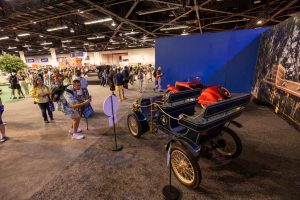 A model-T Ford is seen on the show floor in &ldquo;A Great Big Beautiful Car Show&rdquo; at D23: The Ultimate Disney Fan Event. Throughout the exhibit, guests will come bumper-to-bumper with more than 30 unique and memorable vehicles from around the worlds of Disney&mdash;some never before displayed for the public.