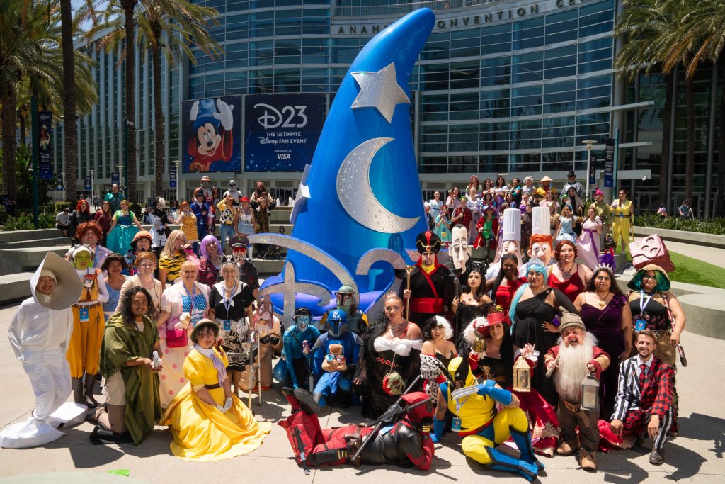 D23: THE ULTIMATE DISNEY FAN EVENT PRESENTED BY VISA  - Fans of all ages express their creativity through costumes celebrating their favorite characters and films. D23: The Ultimate Disney Fan Event presented by Visa, taking place at the Anaheim Convention Center on August 9, 10, and 11, 2024, is a one-of-a-kind, multi-day fan experience showcasing the very best in creative storytelling and unrivaled innovation from across the worlds of Disney. The event has been reimagined to be more expansive and more immersive than ever before, offering fans access to more of what they love. (The Walt Disney Company)