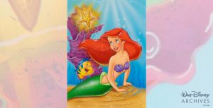 Ariel and Flounder underwater admiring a dancing couple wind-up toy.