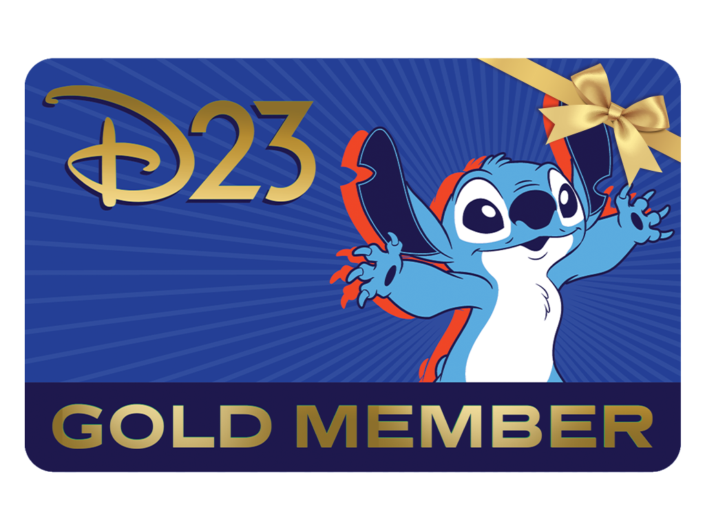 D23 General Member Card featuring Stitch with a golden bow in the top right corner.