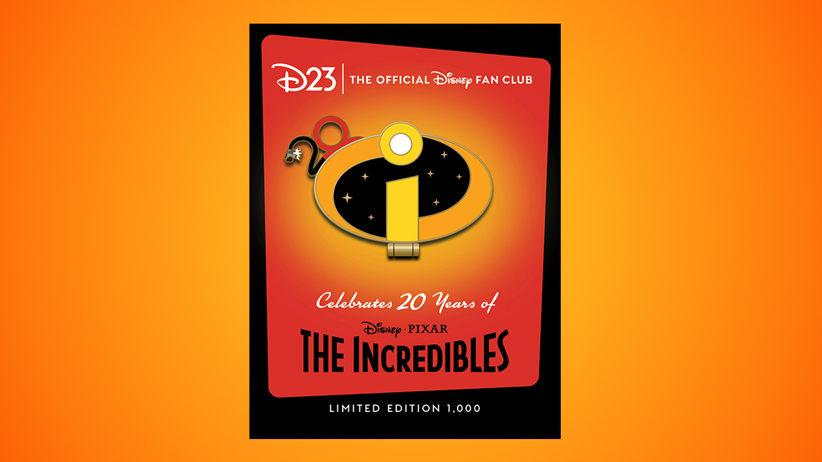 A D23 Member exclusive pin celebrating the 20th anniversary of "The Incredibles".