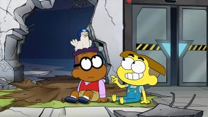 In Big City Greens' 100th episode, Remy (left) and Cricket (right) unleash monstrous chickens.