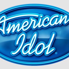 The American Idol logo on a white background