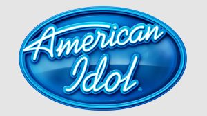 The American Idol logo on a white background