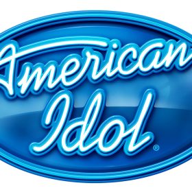 The American Idol logo on a white background