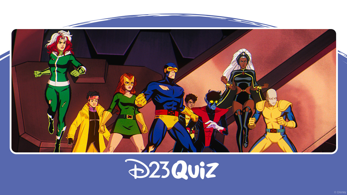 Pictured (from left to right) are Rogue, Jubilee, Jean Grey, Cyclops, Roberto Da Costa, Nightcrawler, Storm, and Morph from Marvel Animation's X-MEN '97.