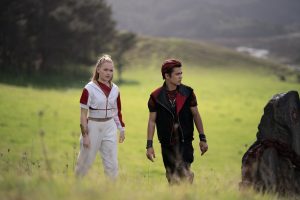 Daywalker Nova (Freya Skye) and Vampire Victor (Malachi Barton) work together to find a magical key in the Disney Channel Original Movie ZOMBIES 4: Dawn of the Vampires.