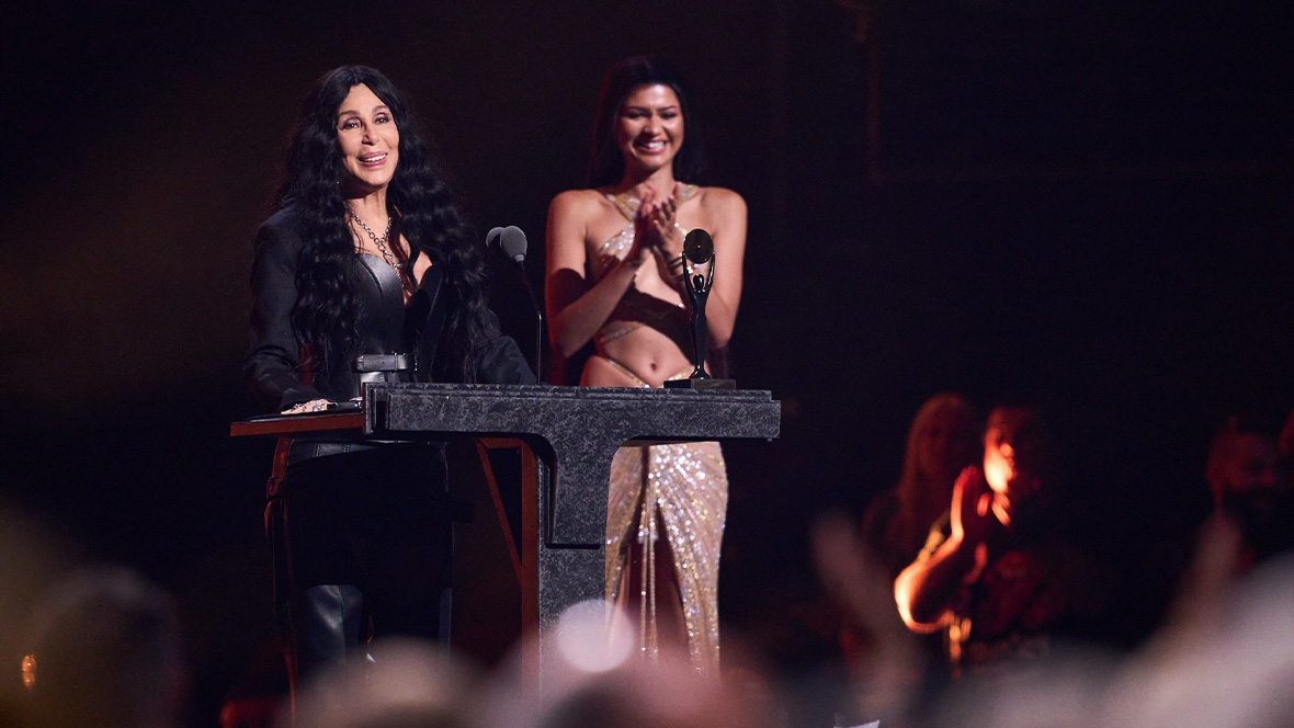 Cher and Zendaya at the 2024 Rock & Roll Hall of Fame Induction Ceremon