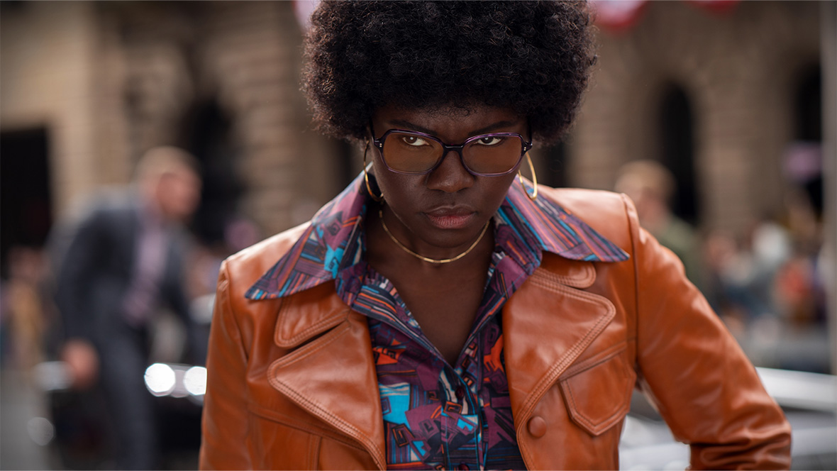 Shaunette Renee Wilson as Agent Mason, pictured in a close-up of the character glaring at the camera. 