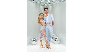 A promotional image of Dylan Efron and dance partner Daniella Karagach from Season 34 of ABC’s Dancing with the Stars.