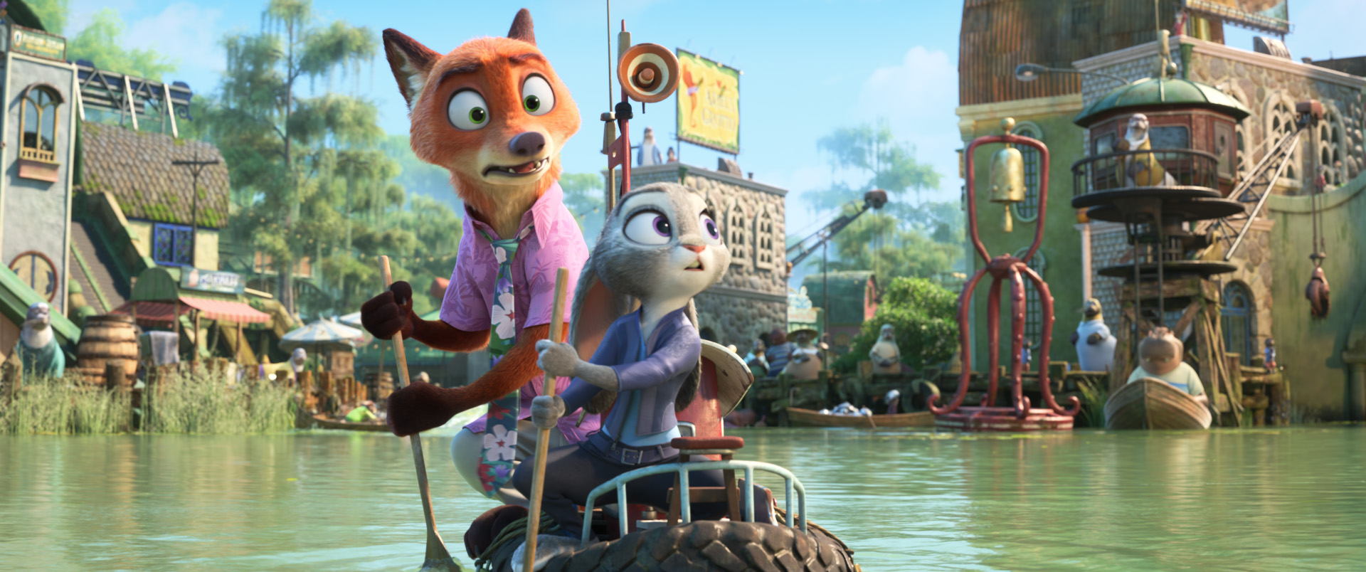 (L-R): Nick Wilde (voiced by Jason Bateman) and Judy Hopps (voiced by Ginnifer Goodwin) in Walt Disney Animation Studios' "Zootopia 2." From the Oscar®-winning team of Disney Animation chief creative officer Jared Bush and Byron Howard (directors) and Yvett Merino (producer), “Zootopia 2” opens in theaters Nov. 26. © 2025 Disney Enterprises, Inc. All Rights Reserved.