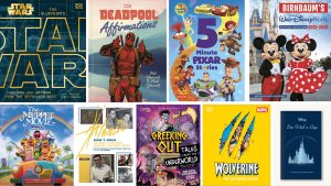 A collage of nine different Disney-related books available for purchase this holiday season.