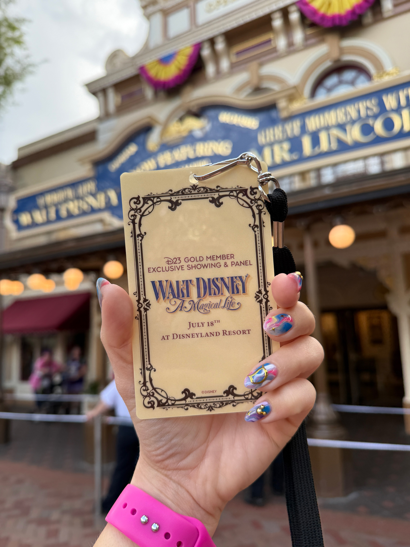 a commemorative credential for the D23 Gold Member showing of Walt Disney &ndash; A Magical Life