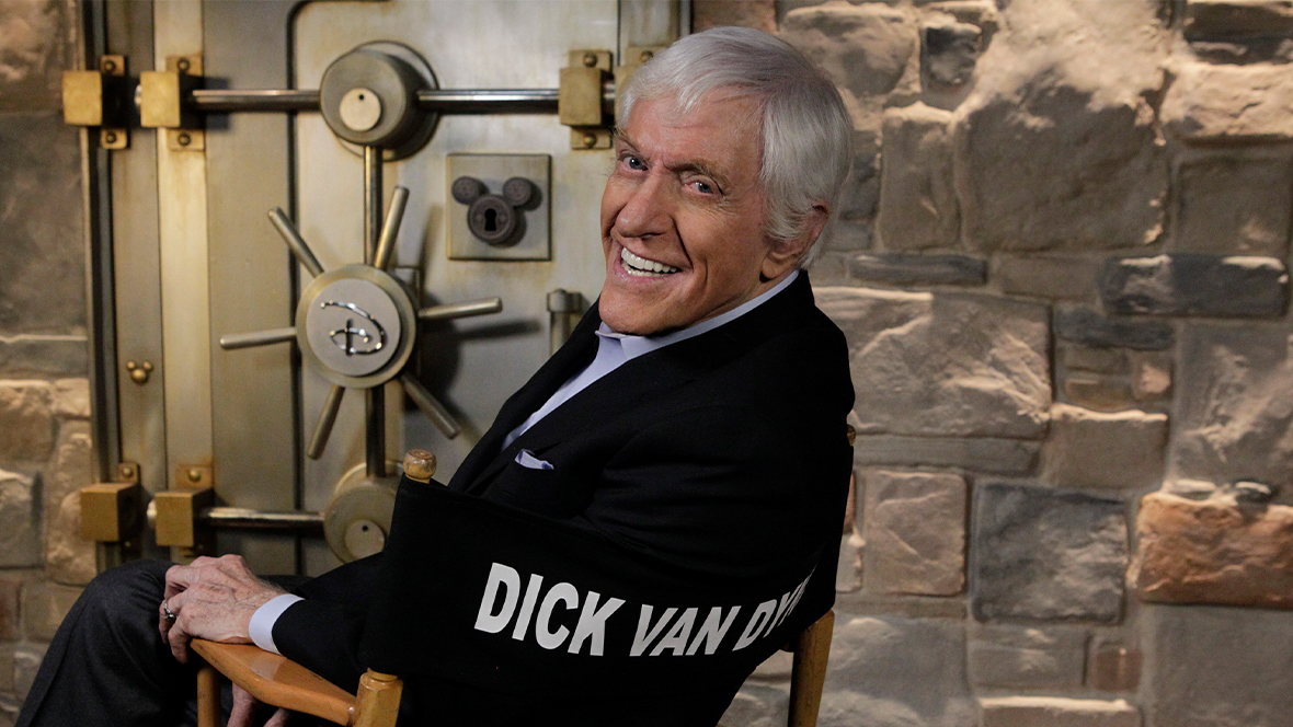 An image of Disney Legend Dick Van Dyke on set, while hosting the interstitials for a 2015 episode of ABC’s The Wonderful World of Disney, which featured Mary Poppins.