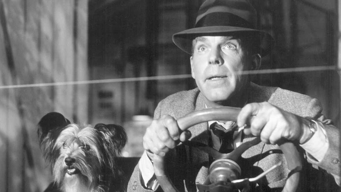 A still from the film Son of Flubber, featuring Disney Legend Fred MacMurray.