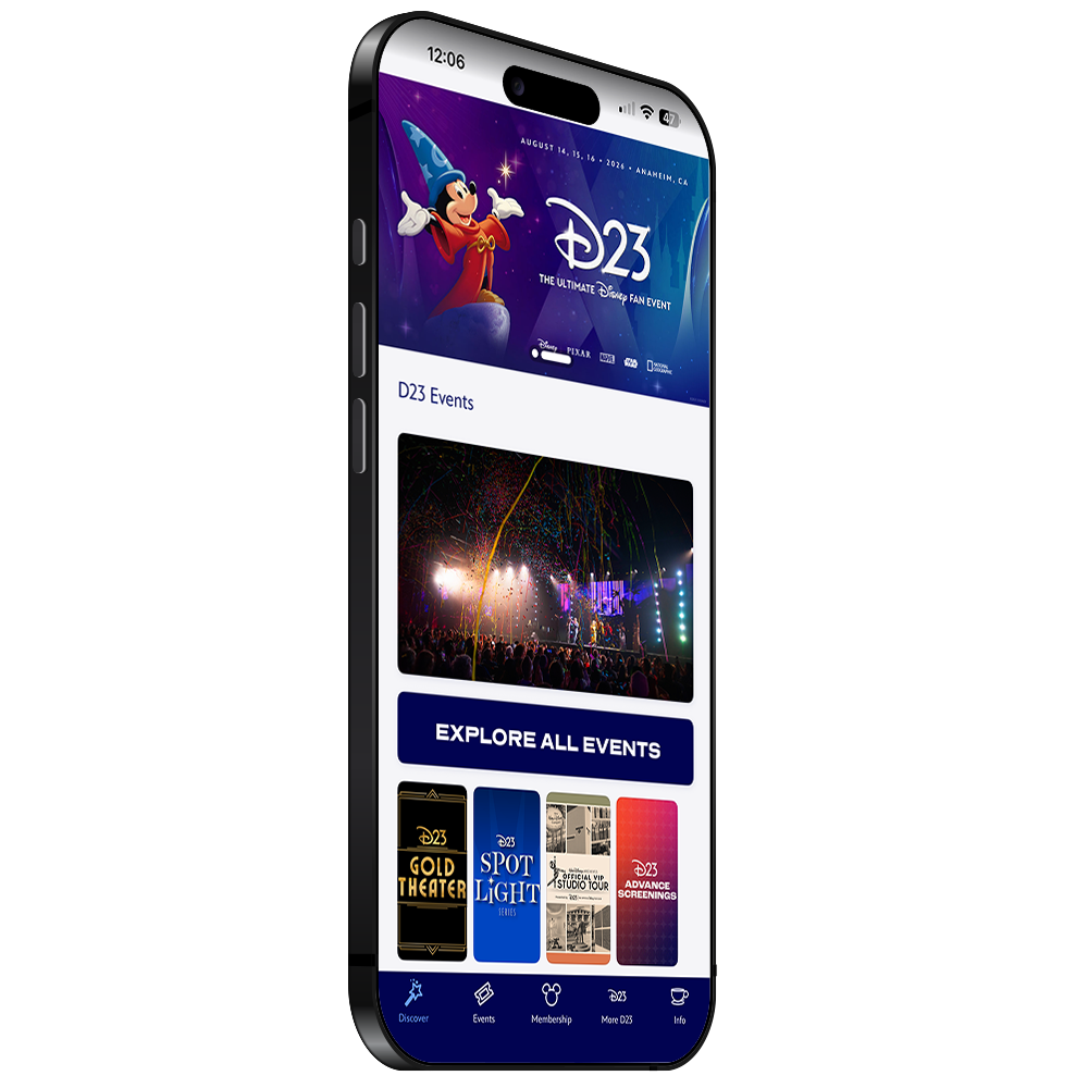 Disney D23 App Page - Discover Tab