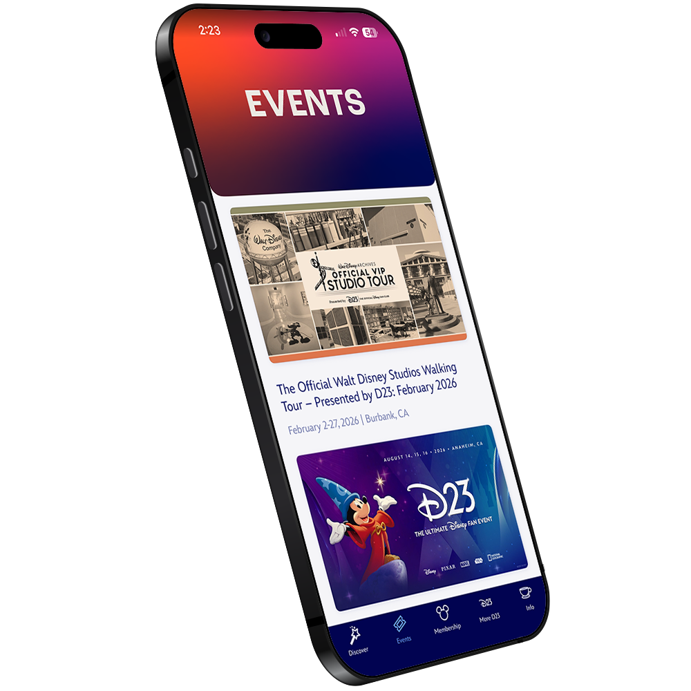 Disney D23 App Page - Events Tab
