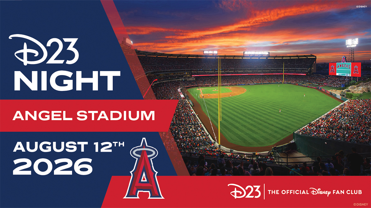 An image promoting D23 Night at Angel Stadium, part of D23: The Ultimate Disney Fan Event 2026.