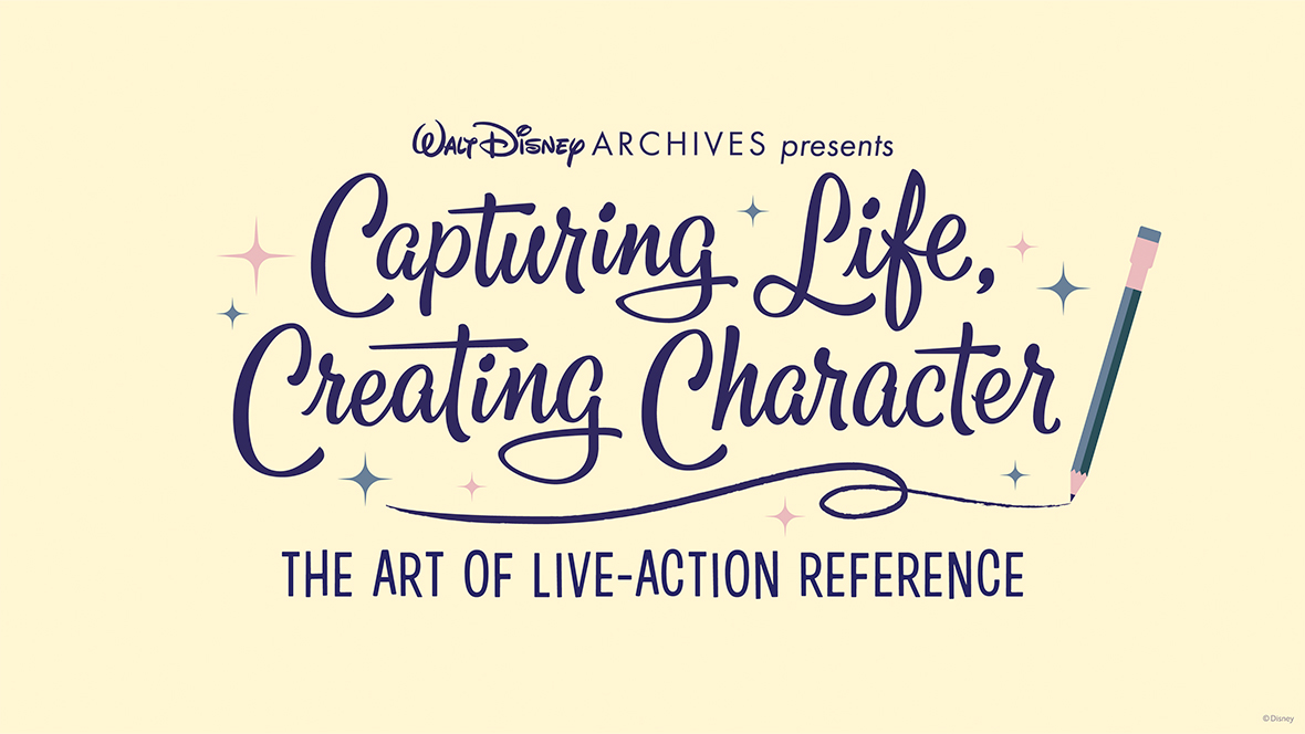 The logo for Capturing Life, Creating Character: The Art of Live-Action Character Reference, the new Walt Disney Archives exhibit coming to Muzeo Museum and Cultural Center in Anaheim, California, this August 2026.