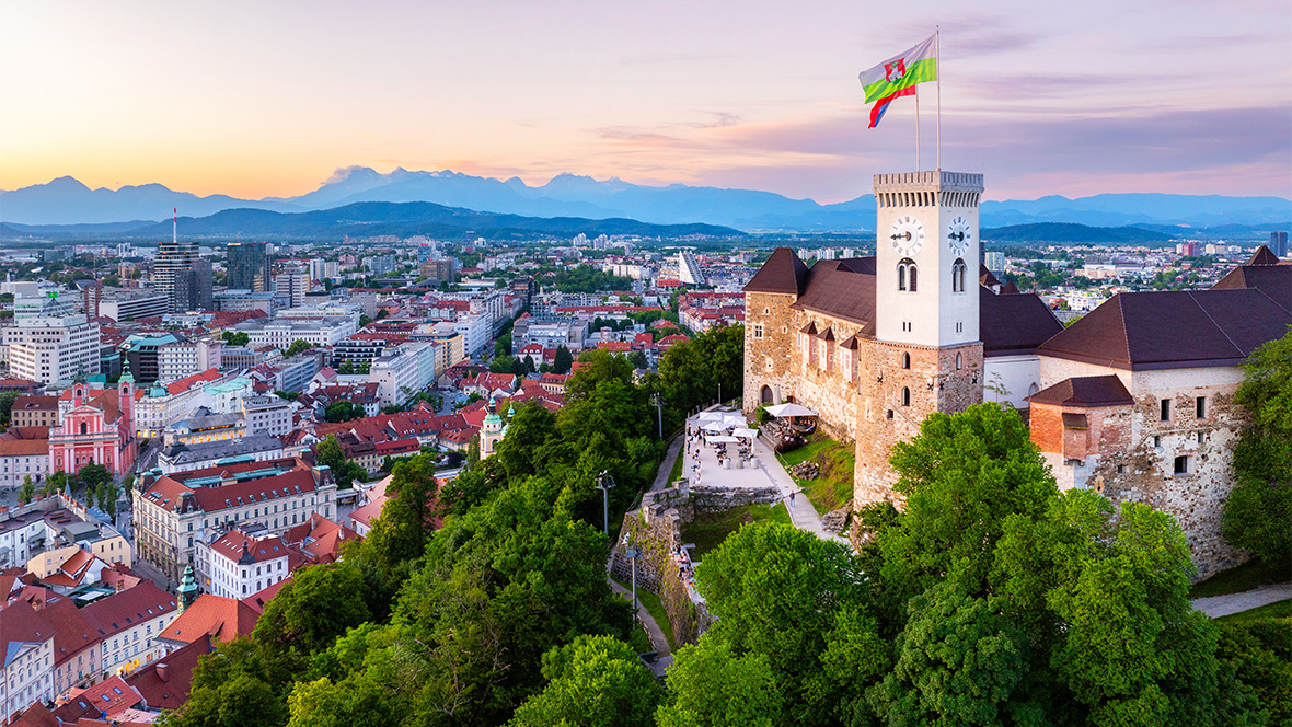An image of Ljubljana Castle, part of the new Croatia & Slovenia itinerary with Adventures by Disney.
