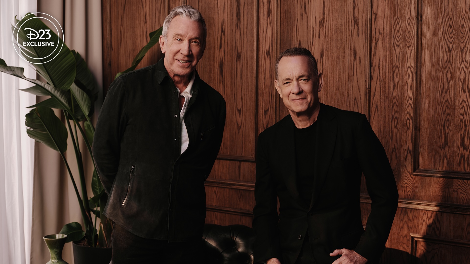Disney Legend Tim Allen, left, and Tom Hanks, right&mdash;the iconic voices behind Buzz Lightyear and Sheriff Woody, respectively, in Disney and Pixar&rsquo;s Toy Story 5&mdash;are seen backstage at CinemaCon 2026 in Las Vegas, NV, in this exclusive portrait.
