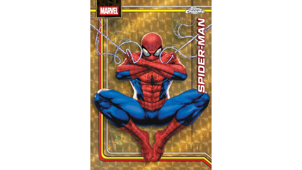 An image of a Topps Spider-Man-themed card.
