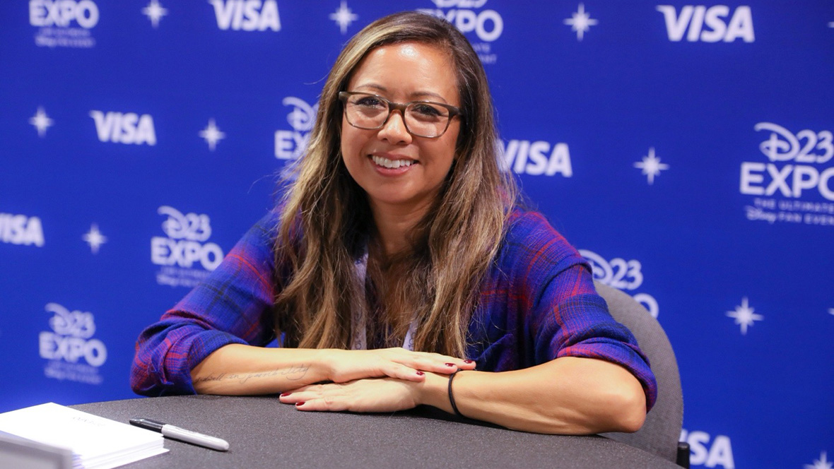 Disney artist Stacey Aoyama at D23 Expo. 