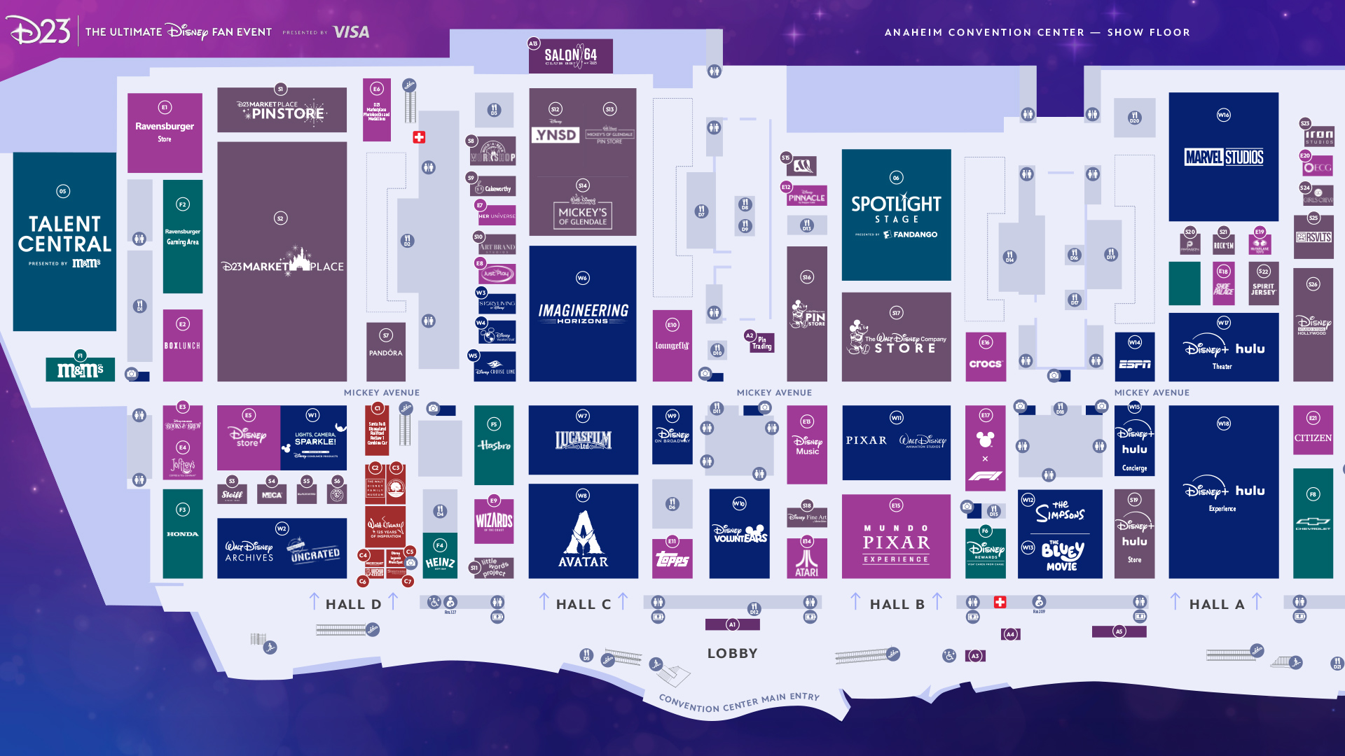 D23 The Ultimate Disney Fan Event | Show Floor Map 2026