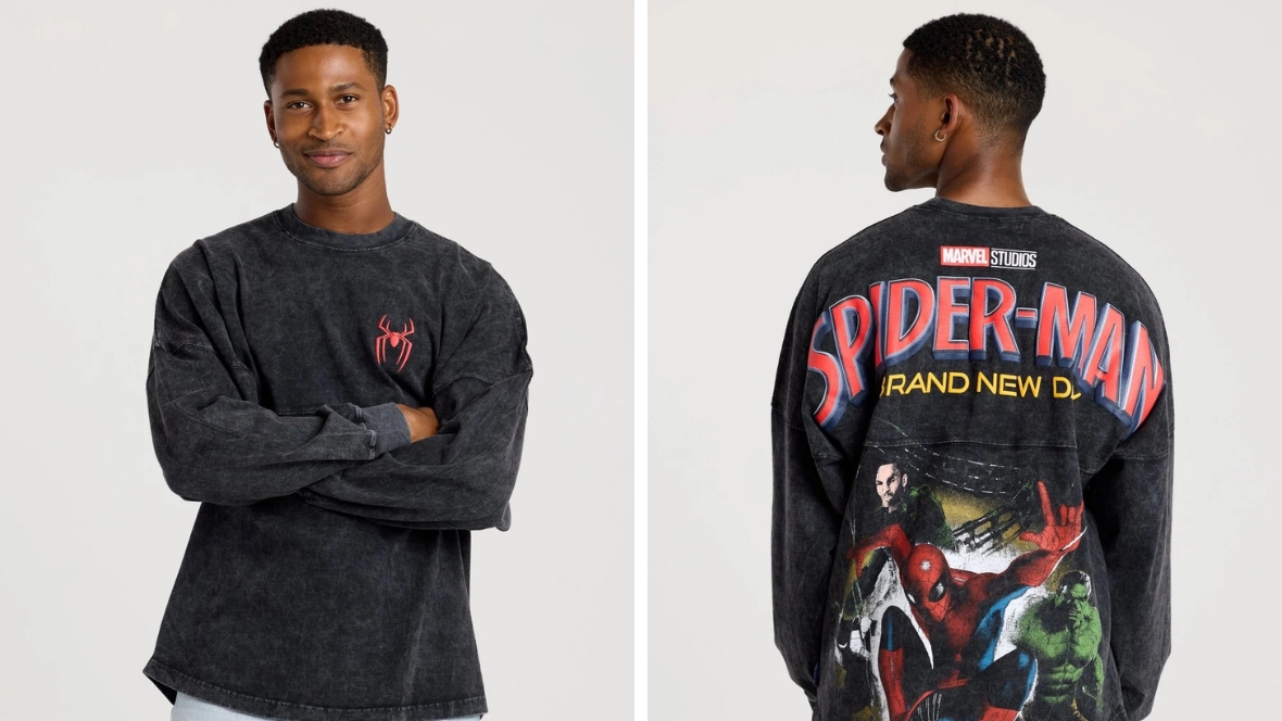 Side by side images of a Spider-Man: Brand New Day Spirit Jersey.