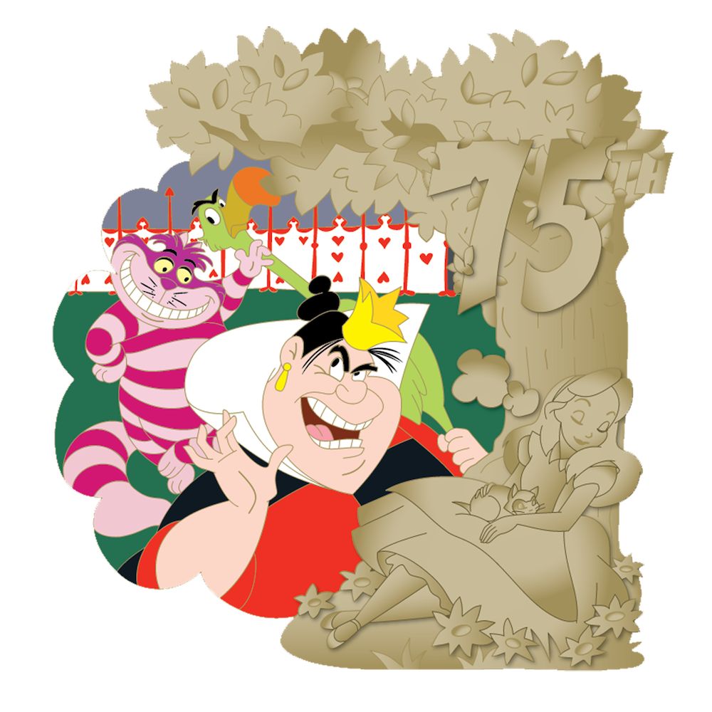 Alice in Wonderland 75th Anniversary Pin &ndash; The Queen of Hearts & Cheshire Cat