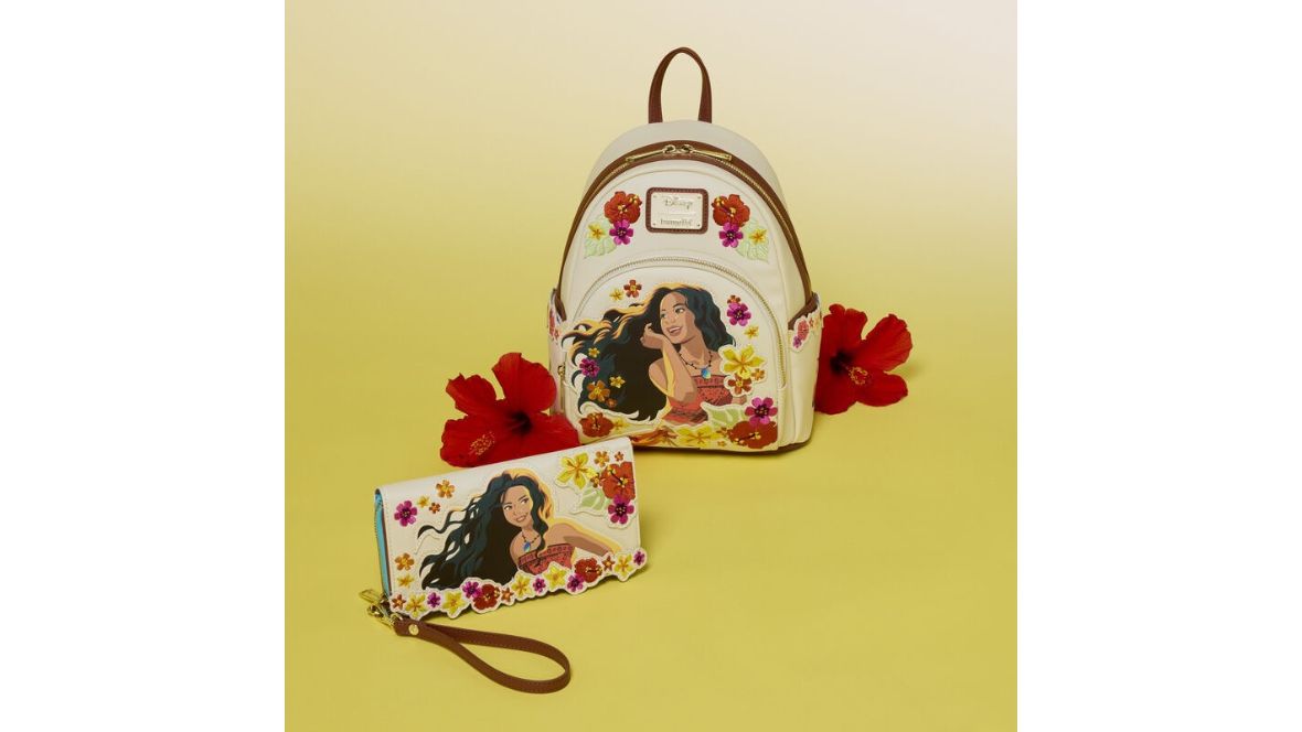 An image of the Moana Live Action Floral Mini Backpack from Loungefly.
