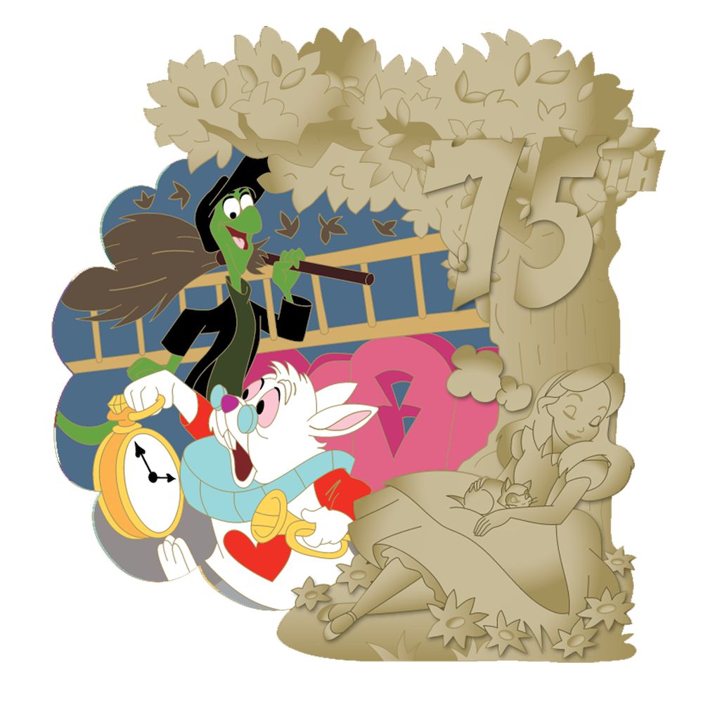 Alice in Wonderland 75th Anniversary Pin &ndash; The White Rabbit & Bill the Lizard
